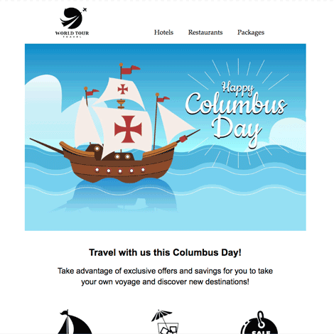 Columbus Day Ship Illustration Marketing